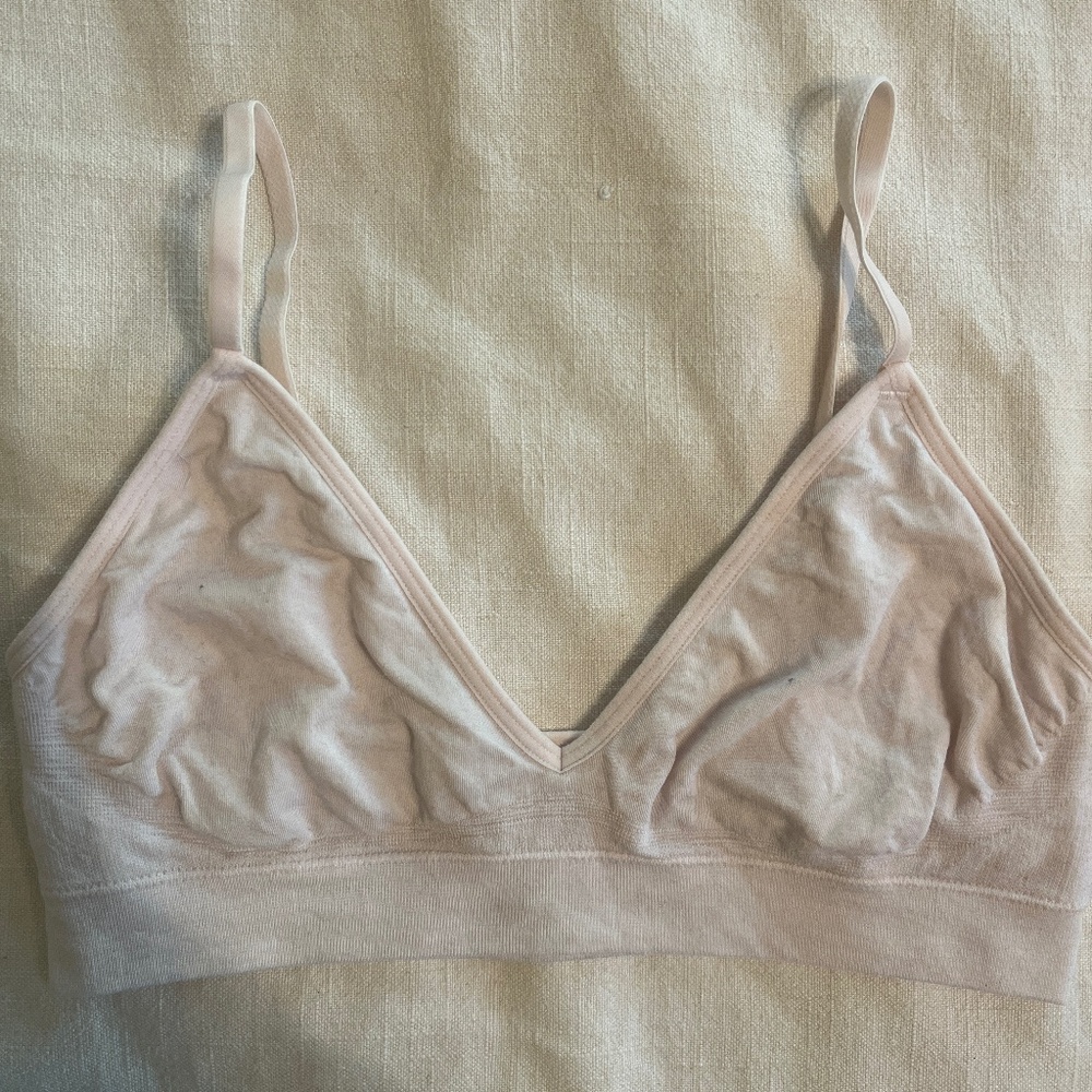 Boody Triangle Bralette Size Medium, Powder pink